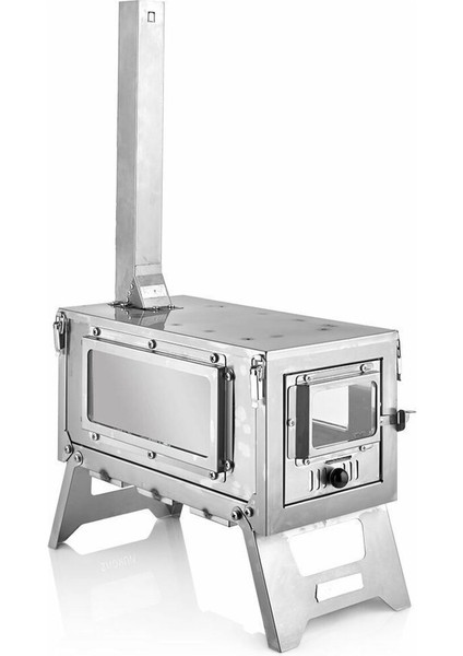 Paslanmaz Çelik Mini Katlanır Kamp Sobası