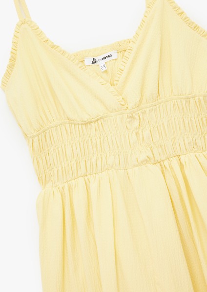 Gipeli V Yaka Katlı Fırfırlı Ip Askılı Viskon Karışımlı Mini Elbise modelleri