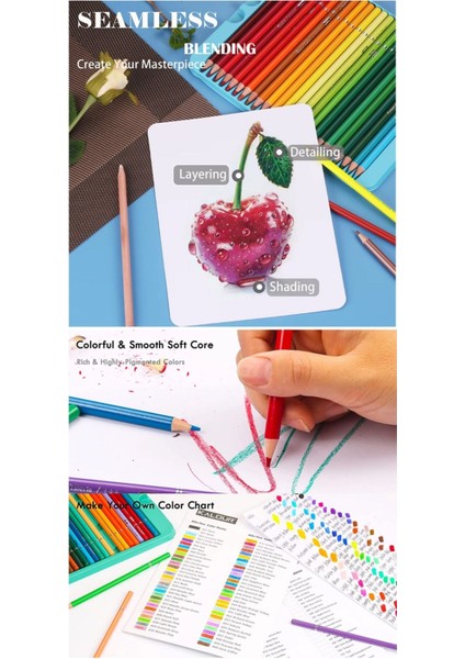 Kuru Boya Kalem Seti 50 Renk, Çantalı (Defter+Blender ve Jel Kalem+Kalemtraş Hediyeli) fırsatları