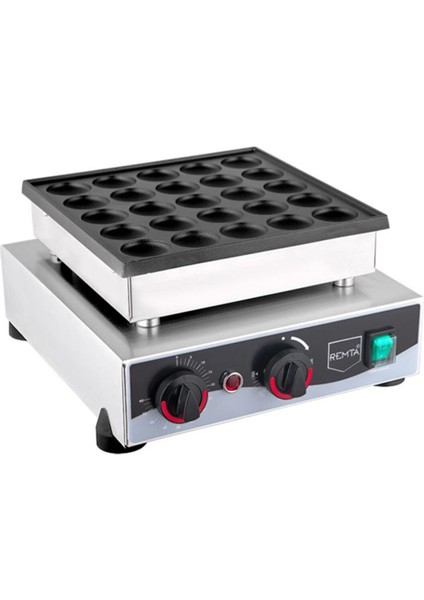 W26 Yuvarlak Bubble Waffle Makinesi, 25'li, Elektrikli