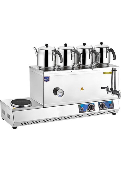 K33 85 Model Ocaklı Çay Ocağı, 4 Demlikli, 58 L, Elektrikli