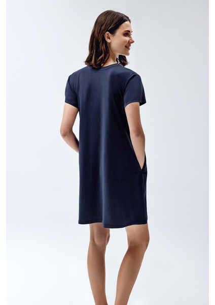 Kadın Kısa Kollu Çan Elbise Lacivert Renk fiyatları