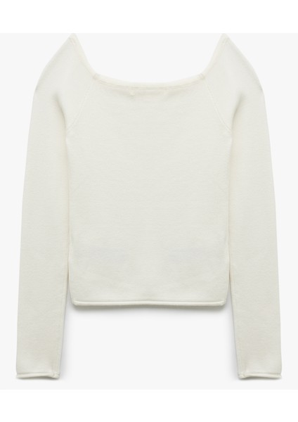 Uzun Kollu Kayık Yaka Triko Kazak fırsatları