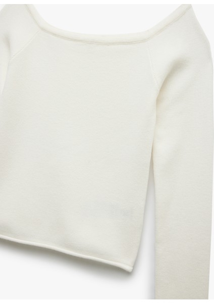 Uzun Kollu Kayık Yaka Triko Kazak indirimleri