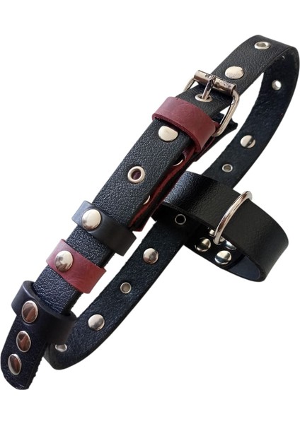 Köpek Boyun Tasması Battal Boy Büyük Irk Siyah Deri Boyun ölçüsü:30-60cm Ayarlamalı Dog Collor T1-31