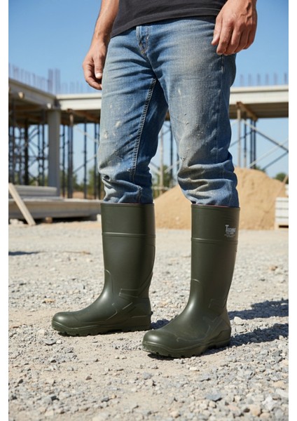 Boots Poliüretan Soğuğa Dayanıklı Kısa Yeşil Çizme