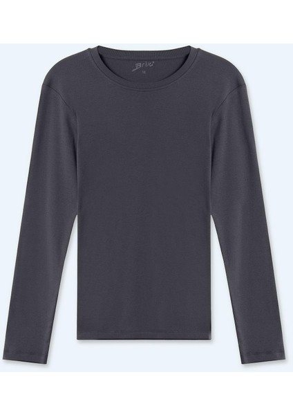 Kadın Uzun Kollu T-Shirt Füme Renk modelleri