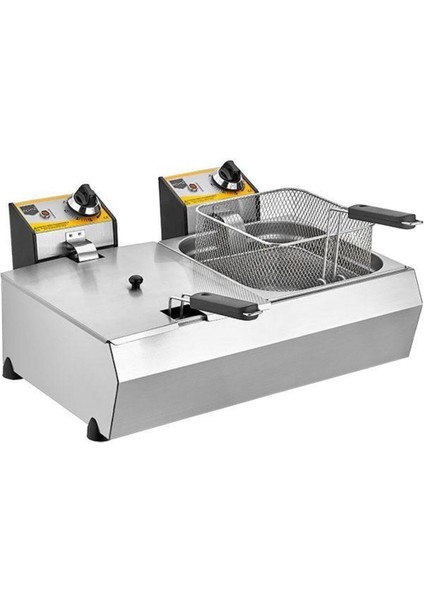 R102 Çiftli Fritöz Kapaklı Elektrikli