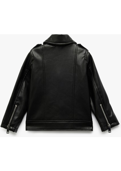 Fermuarlı Suni Deri Cep Detaylı Biker Ceket fiyatları