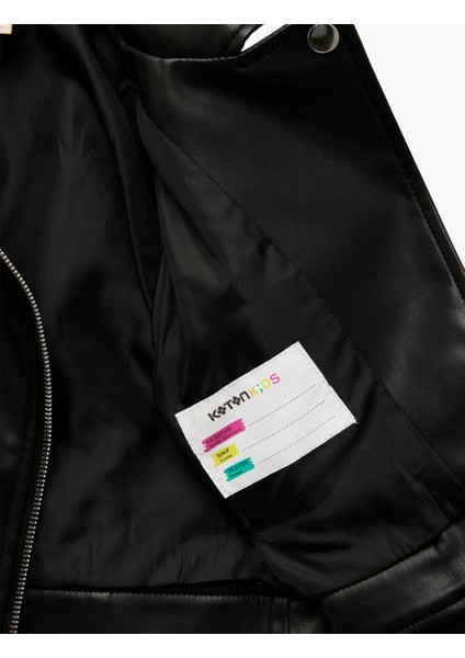 Fermuarlı Suni Deri Cep Detaylı Biker Ceket fırsatları