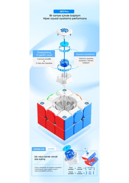 356 M E Frosted 3x3 48 Mıknatıslı Zeka Küpü GES Pro+ 12 Gerilim Ayarı TR Resmi Satıcısı modelleri