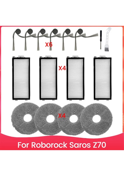 Roborock Saros Z70 Elektrikli Süpürge Yan Fırça Hepa Filtre Paspas Bezi Aksesuar Seti Için Yedek Parçalar (Yurt Dışından)