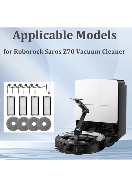 Roborock Saros Z70 Elektrikli Süpürge Yan Fırça Hepa Filtre Paspas Bezi Aksesuar Seti Için Yedek Parçalar (Yurt Dışından) fırsatları