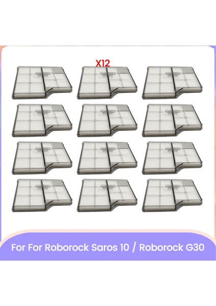 Roborock Saros 10/G30 Robot Süpürge Parçaları Için Filtre Değişimi Yıkanabilir Filtre Yüksek Verimli Filtreler 12 Adet (Yurt Dışından)