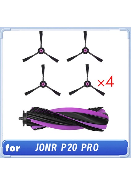 Jonr P20 Pro Robot Süpürge Temizlik Yedek Parçaları 4 Adet Yan Fırça + 1 Adet Ana Fırça (Yurt Dışından) modelleri