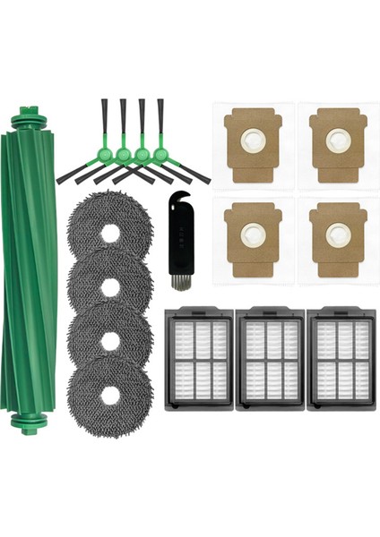Irobot Roomba Plus 505 COMBO/405 Combo Elektrikli Süpürge Parçaları Için 17 Parça Ana Yan Fırça Hepa Filtreleri Paspas Pedi Toz Torbası (Yurt Dışından)