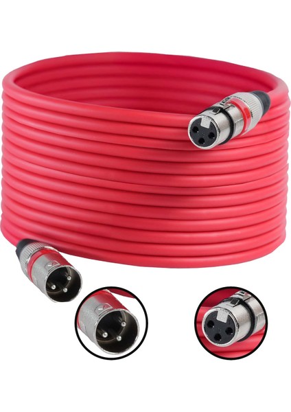 MXL-20M-RD Kaliteli XLR TO XLR 20 mt. Mikrofon Kablosu