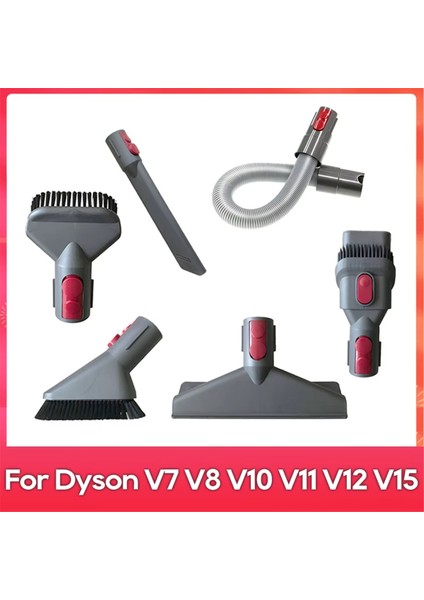 Dyson V7 V8 V10 V11 V12 V15 Elektrikli Süpürge Yatak Fırçası Başlığı Yuvarlak Fırça Parçalarına Uygun Düz Emiş Ucu Başlığı (Yurt Dışından)