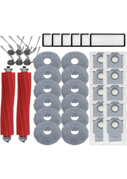 Roborock Qv 35A/QV 35S/QR 798/QR 598 Elektrikli Süpürge Yedek Parçaları Için 36 Adet Fırça Hepa Filtre Paspas Bezi Toz Torbası (Yurt Dışından)