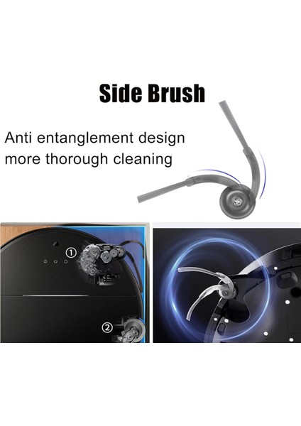 Roborock Q10 Vf/vf+/ S5/s5+/ Q10 Pf/pf+ /x5/x5+/ Q7 Tf/tf+/m5/m5+/q7 L5/l5+ Vakum Parçaları Için Yan Fırça 10 Adet (Yurt Dışından) fiyatları