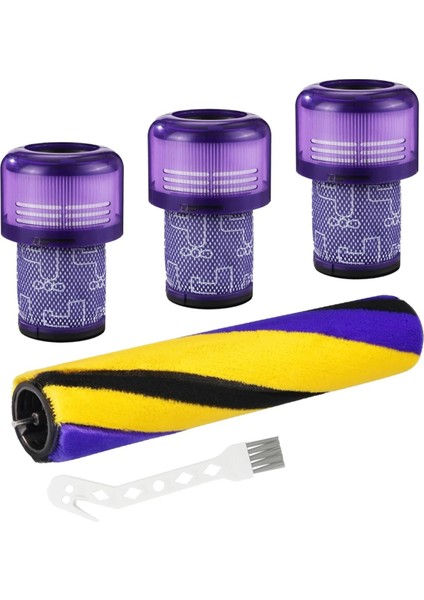 Dyson V12 Detect Slim Serisi Elektrikli Süpürge Için Yedek Filtreli Rulo Fırça Aksesuar Seti (Yurt Dışından)