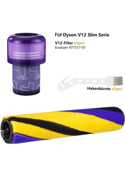 Dyson V12 Detect Slim Serisi Elektrikli Süpürge Için Yedek Filtreli Rulo Fırça Aksesuar Seti (Yurt Dışından) modelleri