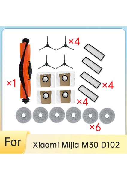 Xiaomi Mijia M30 D102 Elektrikli Süpürge Aksesuarları Için 19 Adet Ana Yan Fırça Paspas Filtre Toz Torbaları (Yurt Dışından) fiyatları