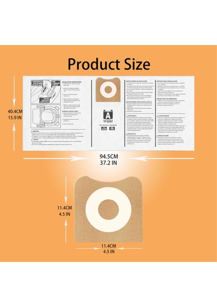 23743 VF3502 Vakum Torbaları, Sert 12-16 Galon Islak Kuru Vakumlar, Toz Toplama Torbaları WD1950 WD1956 WD1850 ile Uyumlu (Yurt Dışından) modelleri