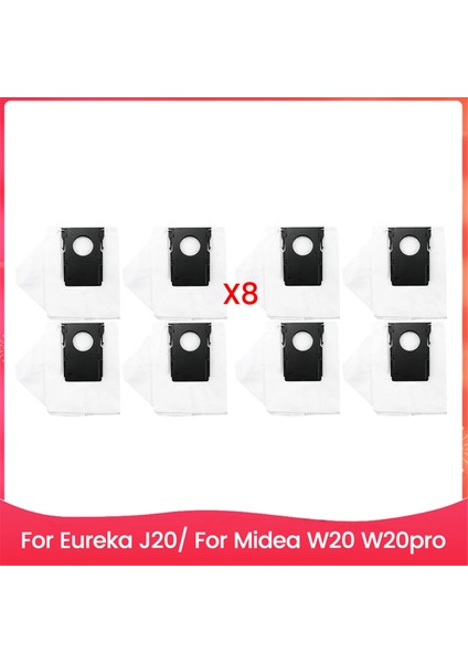 Eureka J20/MIDEA W20 W20PRO Elektrikli Süpürge Yedek Parçalarına Uygun 8 Adet Vakumlu Toz Torbası (Yurt Dışından)