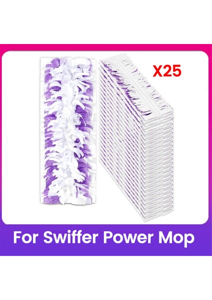 Swiffer Power Mop Pedleri Çok Yüzeyli Mop ve Power Mop Zemin Temizliği Için 25 Adet Tek Kullanımlık Mop Pedi Yedek Parçası (Yurt Dışından)