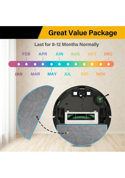 Irobot Roomba Combo Essential Y0140 Y0112 Y0110 Elektrikli Süpürge Için 6'lı Paket Y0140 Paspas Pedi Yedek Parçaları (Yurt Dışından) modelleri