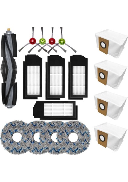 Deebot X1 Omni Turbo Elektrikli Süpürge Aksesuarları Ana Yan Fırça Hepa Filtre Paspas Bezi Toz Torbası Parçaları (Yurt Dışından)