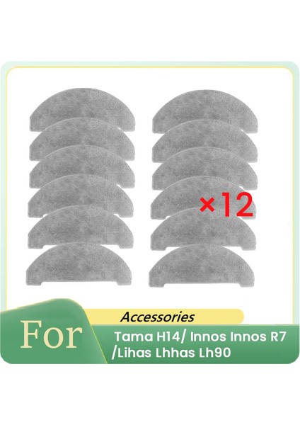 Tama H14/INNOS Innos R7/lihas Lhhas LH90 Robot Süpürge Parçalarının Değiştirilmesi Için 12 Adet Temizleme Bezi (Yurt Dışından)