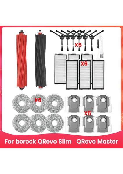 Roborock Qrevo Slim, Qrevo Master Elektrikli Süpürge Aksesuarları Ana Fırça Filtre Paspas Bezi Toz Torbası Yedek Parçaları (Yurt Dışından)