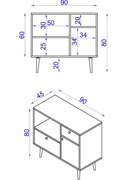 Fresh Kahve Köşesi / Çok Amaçlı Dolap / Airfryer Dolabı / Mutfak Organizeri