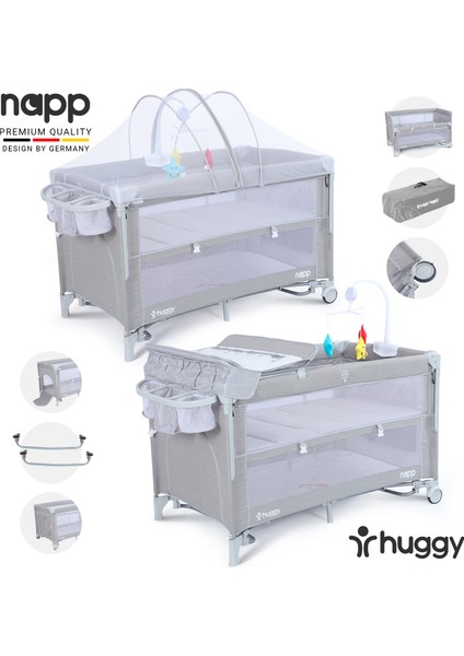 Napp 6 In 1 Anne Yani Park Yatak Oyun Parkı 70X120 XL