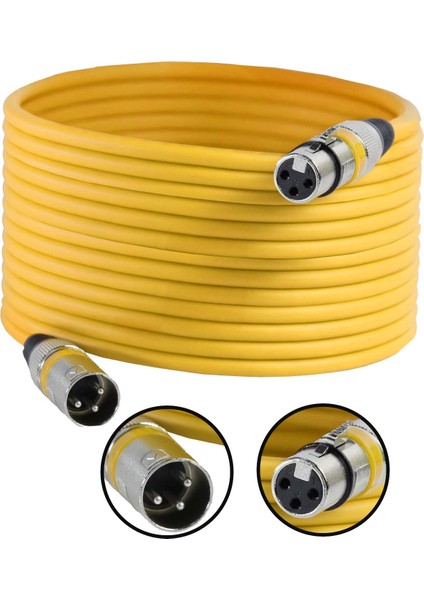 MXL-20M-YLW Kaliteli XLR TO XLR 20 mt. Mikrofon Kablosu