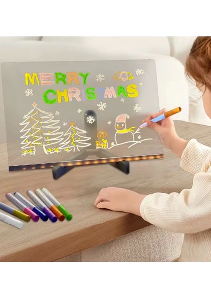 12 Inc LED Işıklı Çizim Tahtası Ayarlanabilir Stant ve Kalemleri Ile fırsatları