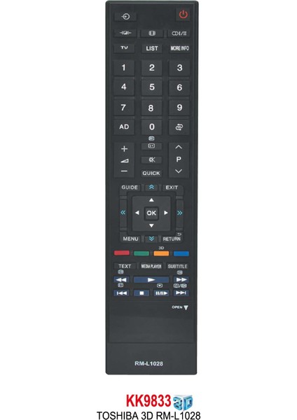 Toshıba 3D RM-L1028 LCD Kumanda