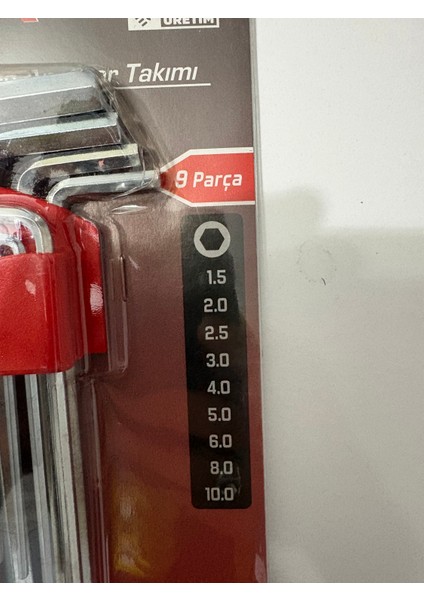 9 Parça Uzun L Allen Anahtar Takımı/seti fiyatları