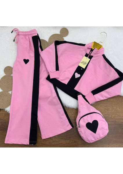 Kız Çocuk Kalplı Nakışlı 3lü Çantalı Takım 4-16 Yaş 12120 fiyatları