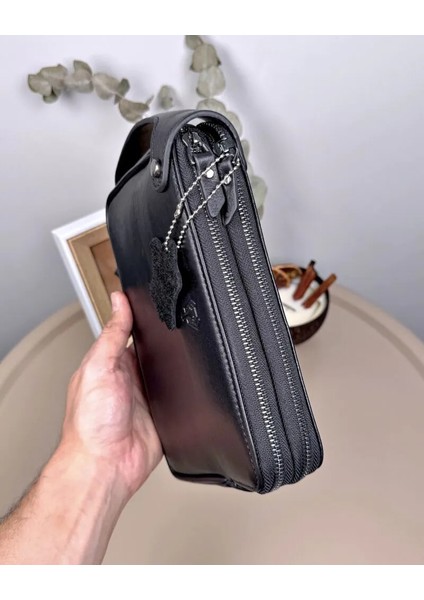 Hakiki Deri El Tutmalı Çift Fermuarlı Erkek El Çantası 2101 fiyatları