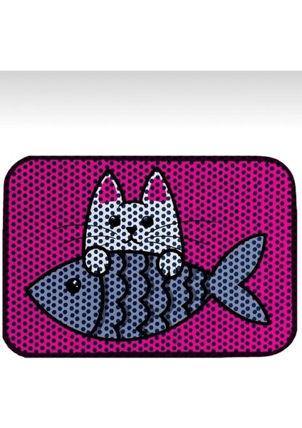 Elekli Tuvalet Önü Desenli Kedi Kumu Paspası | 45X60 cm Kum Toplayıcı Mat fiyatları