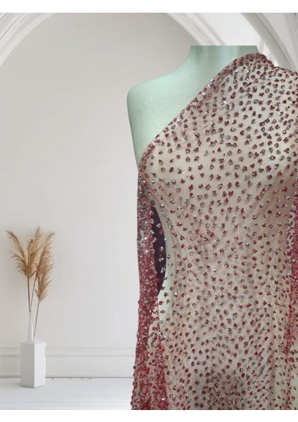 Lüks Taş ,sim Işlemeli Tül Abiye Tasarım Elbiselik Kumaş