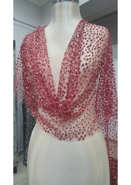 Lüks Taş ,sim Işlemeli Tül Abiye Tasarım Elbiselik Kumaş fırsatları