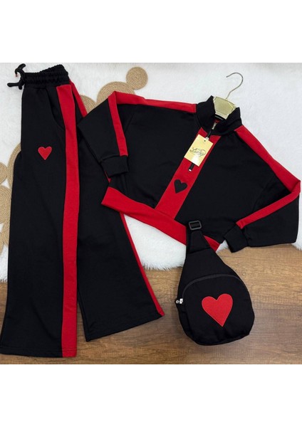 Kız Çocuk Kalplı Nakışlı 3lü Çantalı Takım 4-16 Yaş 12116 fiyatları