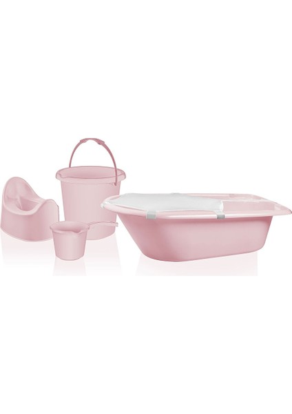 5'li Banyo Tuvalet Seti Pembe 1 Adet