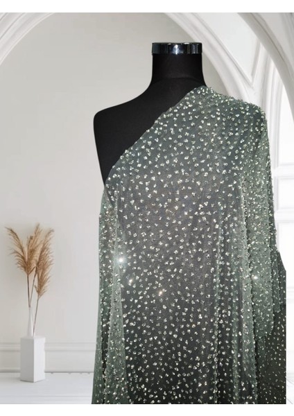 Lüks Taş ,sim Işlemeli Tül Abiye Tasarım Elbiselik Kumaş