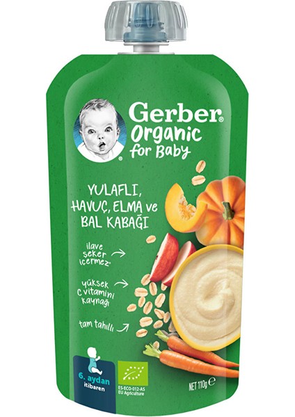 Organik Yulaflı Elma, Havuç ve Balkabaklı Püre 110 gr 1 Adet