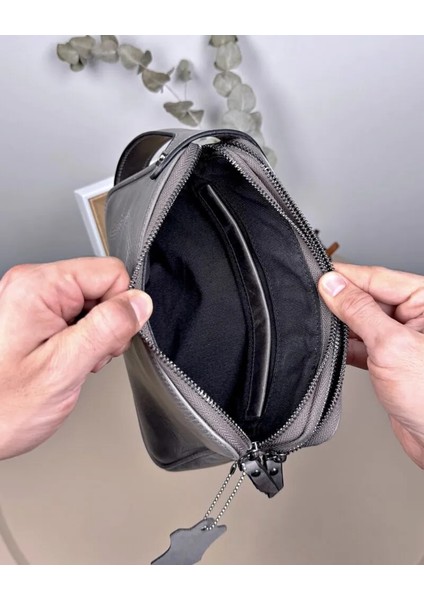 Hakiki Deri El Tutmalı Çift Fermuarlı Erkek El Çantası 2101 fiyatları